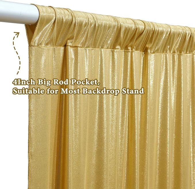 Outpain 10x10ft Gold Sequin Backdrop Curtains, Wrinkle Free Glitter Backdrop - Image 9