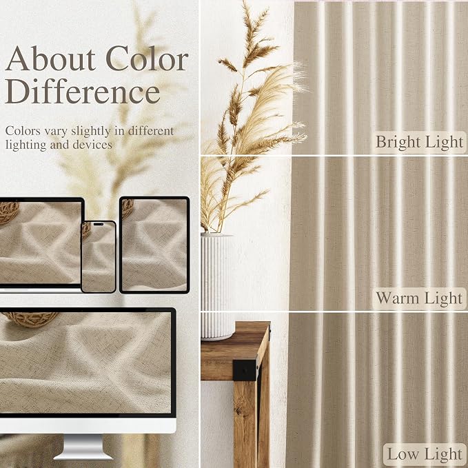 Taupe Burlywood Curtains 90 Inches Long - Image 3