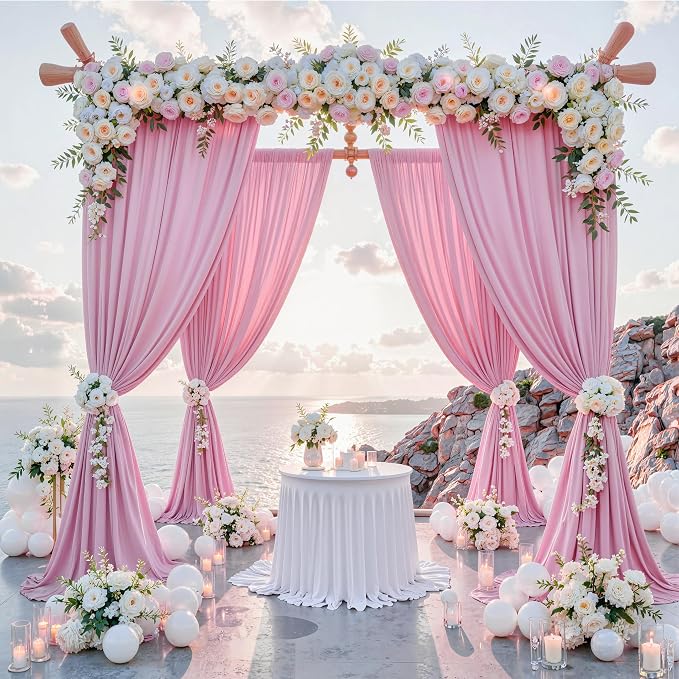 10 ft x 10 ft Pink Backdrop Curtains by Outpain