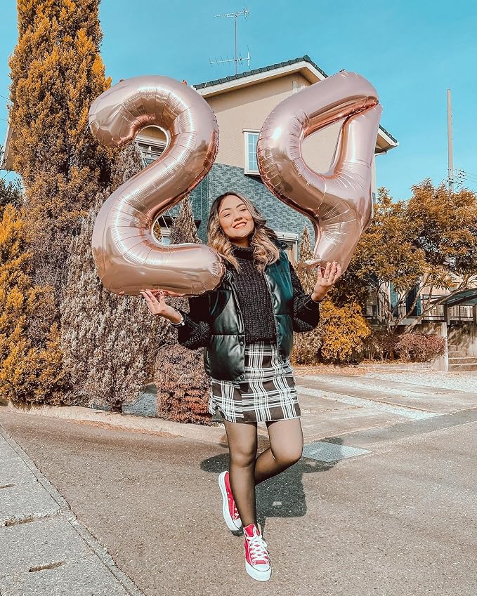 Rose Gold Number 2 Balloon 40 Inch, 2nd Birthday Decorations Men Women | Foil - Image 4
