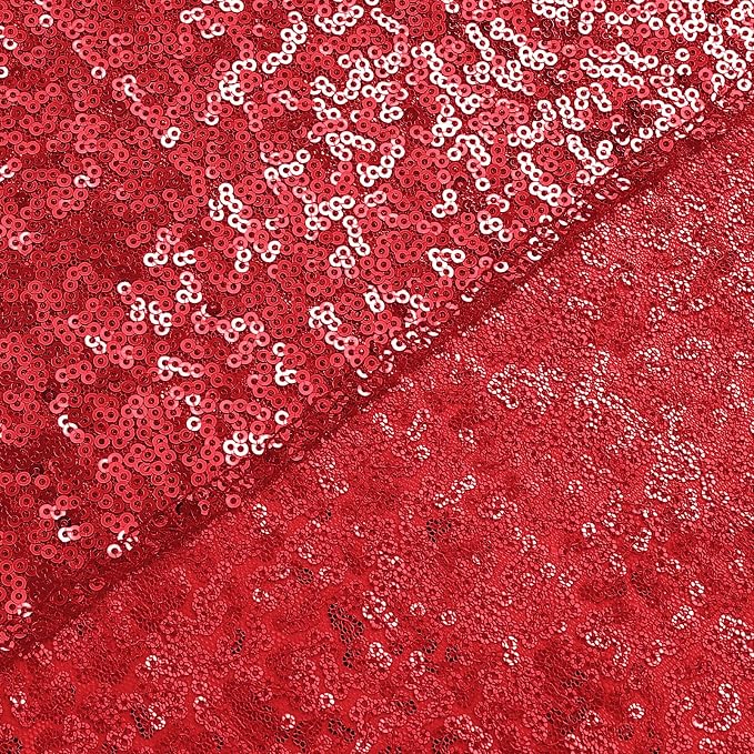 Sugargirl Red Sequin Backdrop Curtain 2 Panels 2FTx8FT Glitter Red Background - Image 8