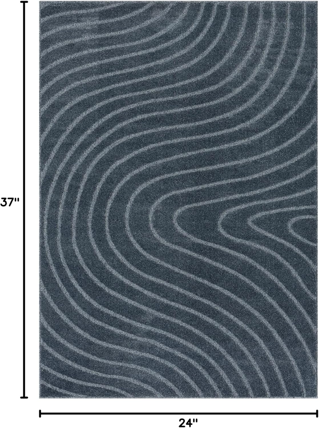 LUXE WEAVERS Modern Geometric Wave Blue 2x3 Area Rug