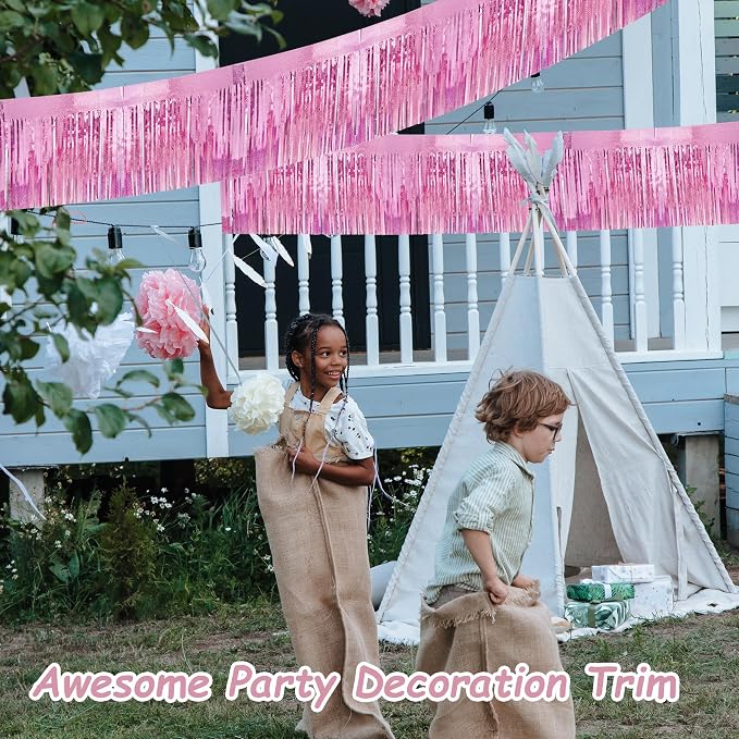 4 Pcak 39 Feet Glitter Pink Parade Float Decorations - Image 4