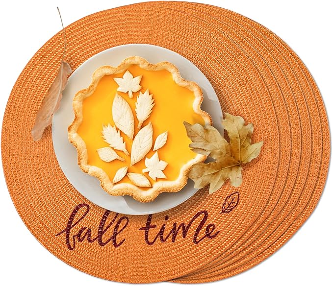 FunWheat Round Placemats Set of 6 Table Mats by FunWheat