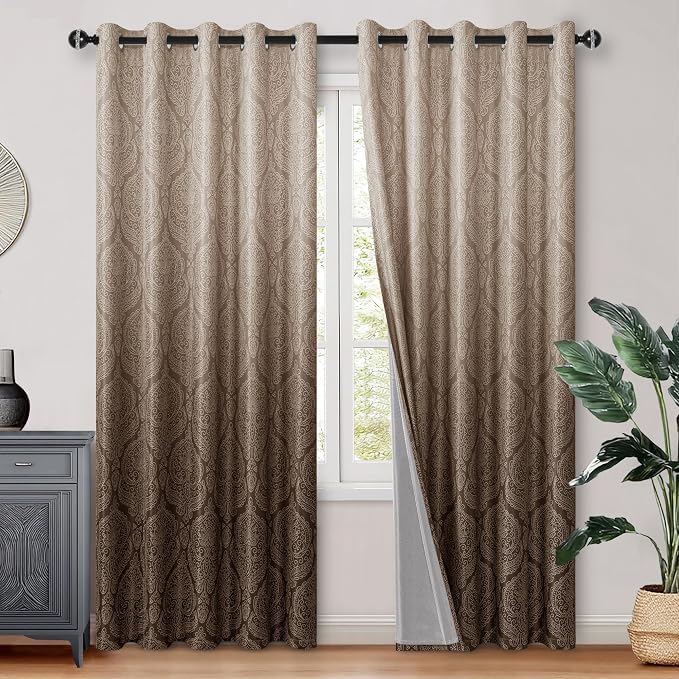 DWCN Brown Blackout Curtains for Bedroom 84 Inch Long by DWCN