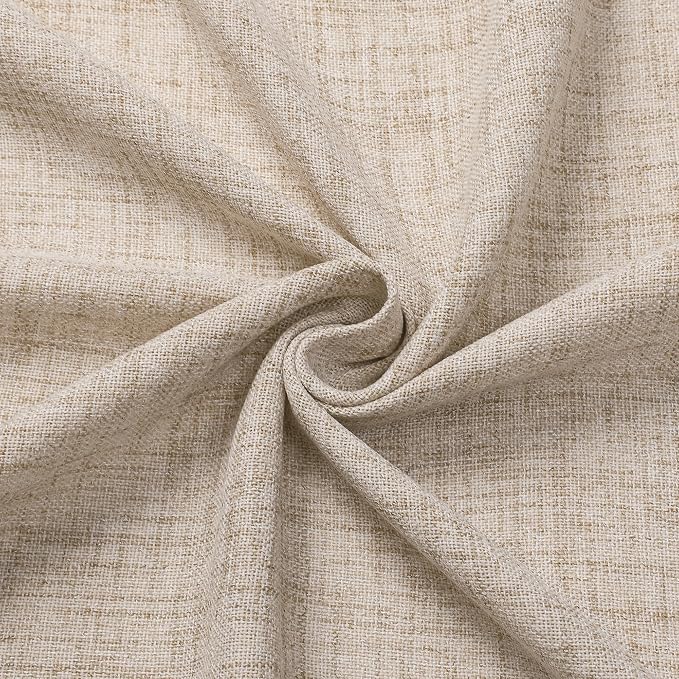 Tollpiz Linen Tier Curtain Rod Pocket Semi Sheer Half Kitchen Curtains Burlap - Image 9