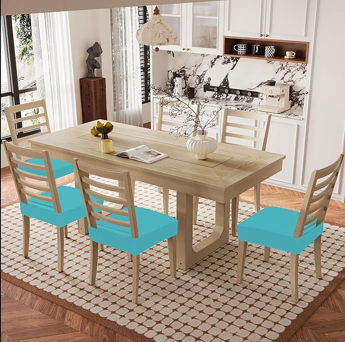 Smiry Waterproof Seat Covers for Dining Room Chairs, No Rear Covers | Stretch - Image 2