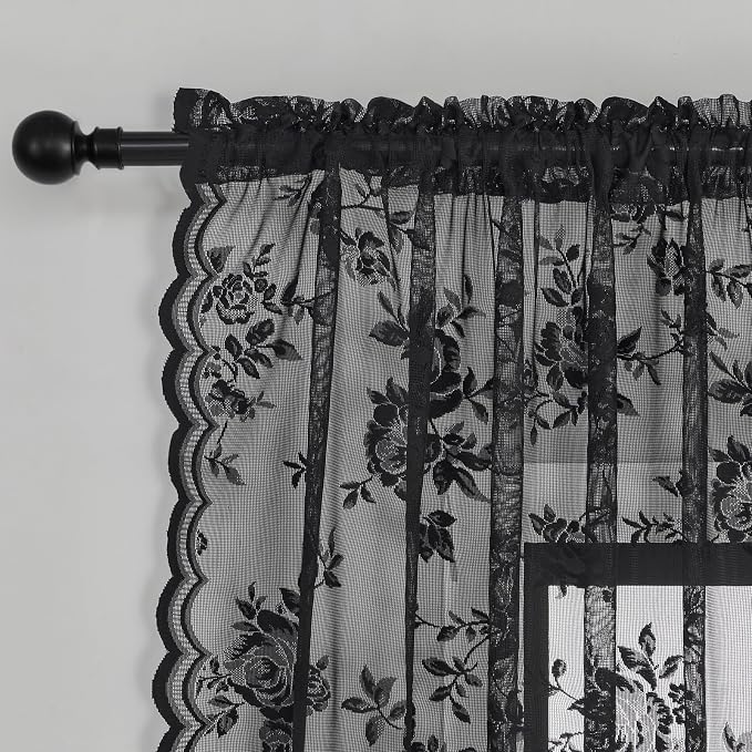SEEKRIGHT Black Cafe Curtains - Image 4