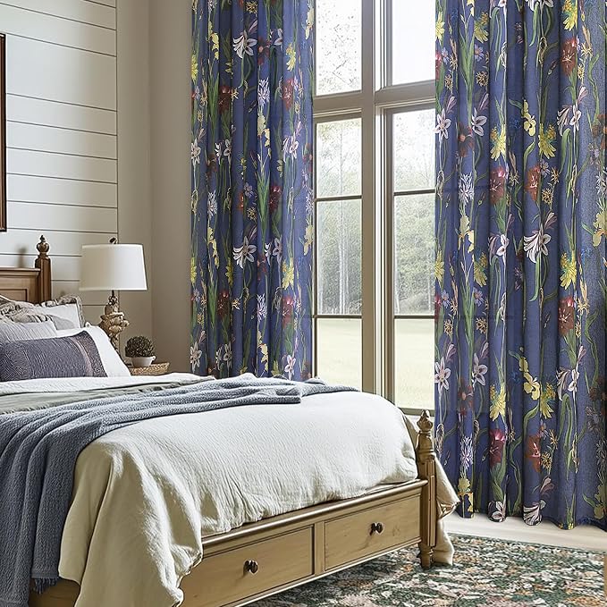 Schweek Navy Blue 84 Inches Length Boho Curtains 2 Panels - Image 7