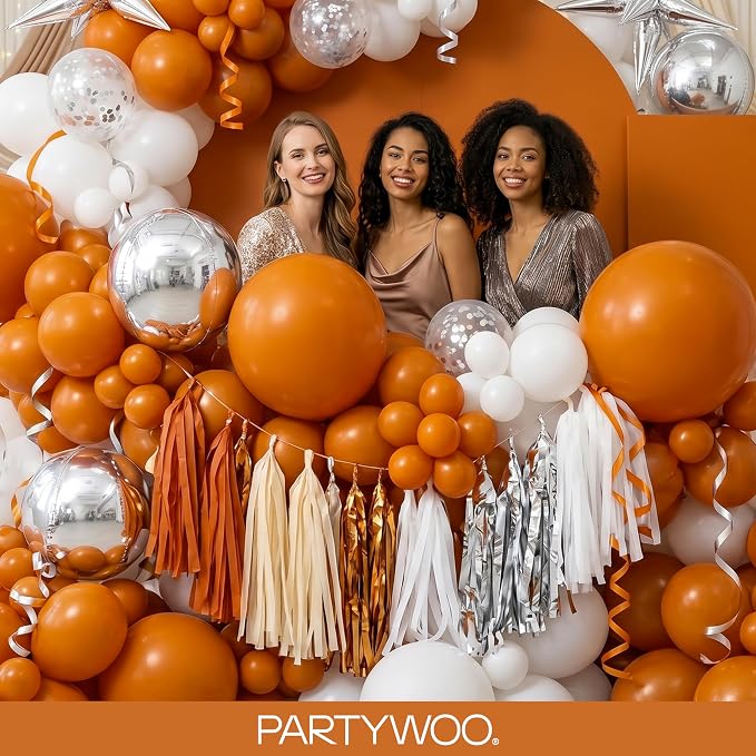 PartyWoo Burnt Orange Balloons 123pcs Terracotta Fall Color 18 12 10 5 Inch | - Image 5