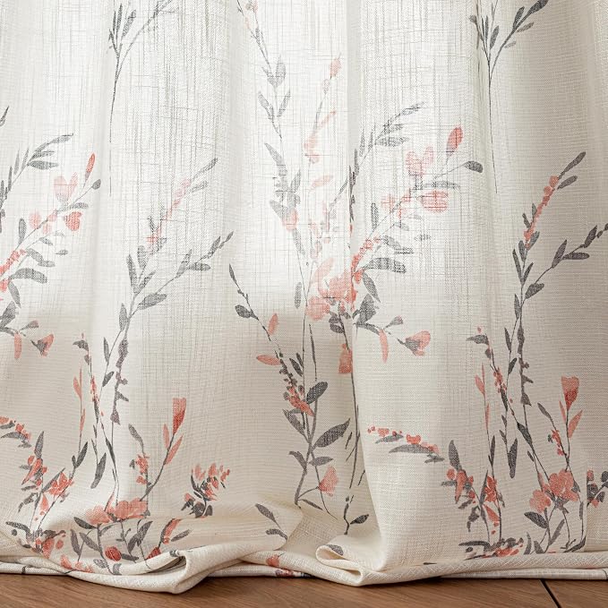 MYSKY HOME Sheer Linen Curtains 45 inch Long - Image 5