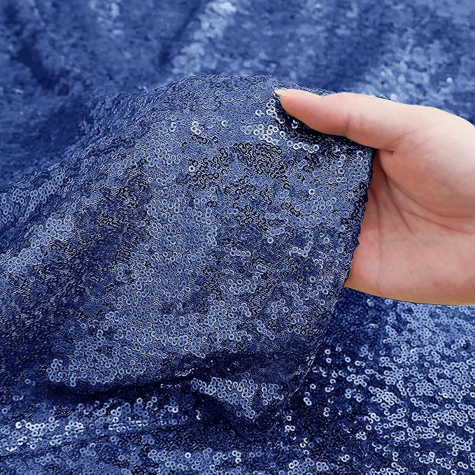 Sugargirl Navy Sequin Backdrop Curtain 4 Panels 2FTx8FT Glitter Navy Background - Image 7
