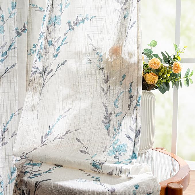 MYSKY HOME Linen Sheer Curtains 84 inches Long - Image 7