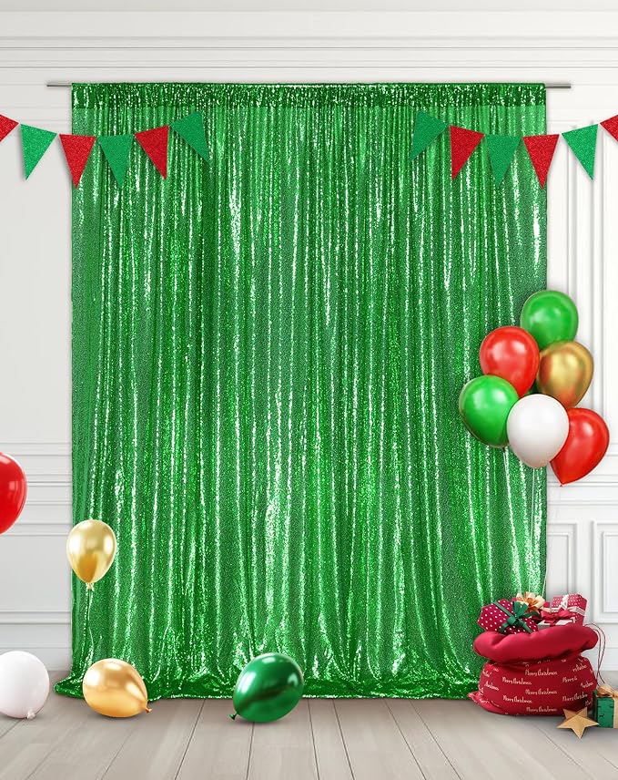 Eternal Beauty Green 3mm Sequin Backdrop 6x8 Ft - Image 2