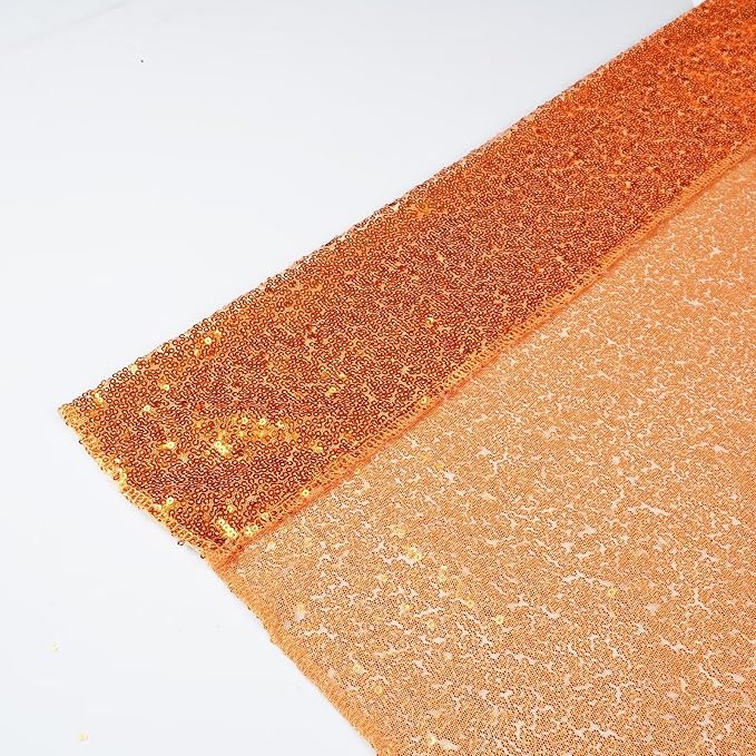 Eternal Beauty Orange 3mm Sequin Backdrop 2x8 Ft 2 Pack Wedding | Dense Sparkle - Image 7
