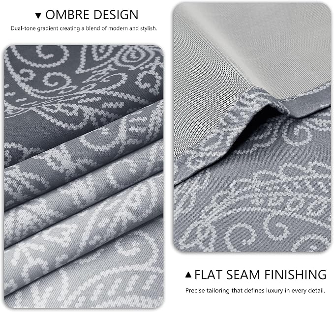 DWCN Grey 100% Blackout Curtains - Image 5