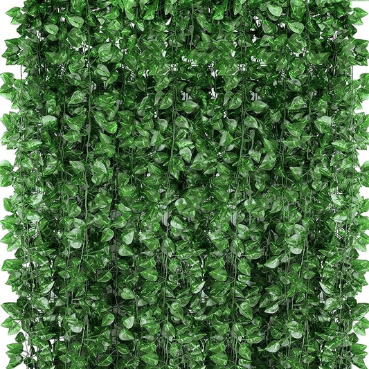 360 Feet 48 Pack Fake Greenery Hanging Garland, Ivy Leaf Plants, Vine Leaves by ZYIGYI