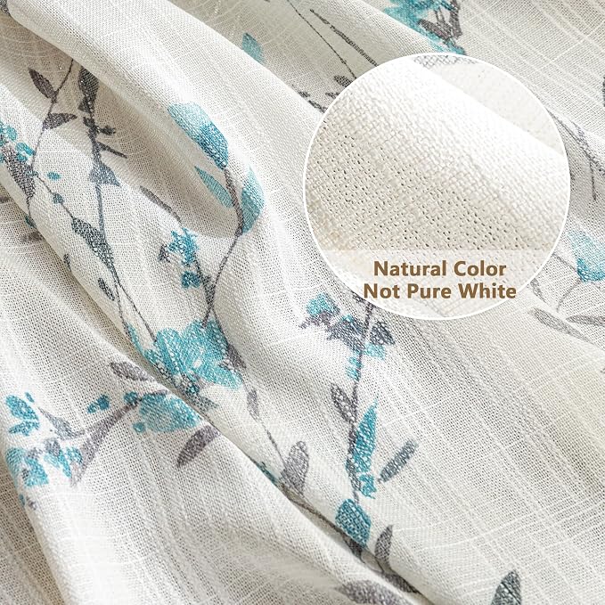 MYSKY HOME Sheer Curtains 63 Inch Length 2 Panels - Image 5