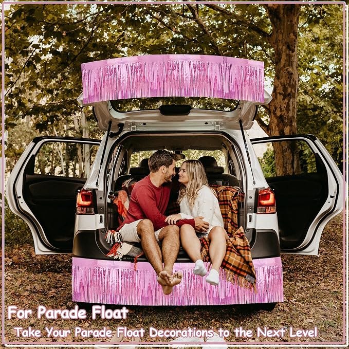 4 Pcak 39 Feet Glitter Pink Parade Float Decorations - Image 3