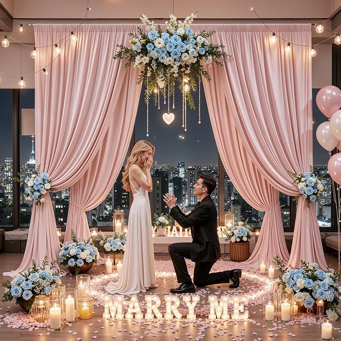 12ft x 10ft Dusty Pink Backdrop Curtains - Image 9