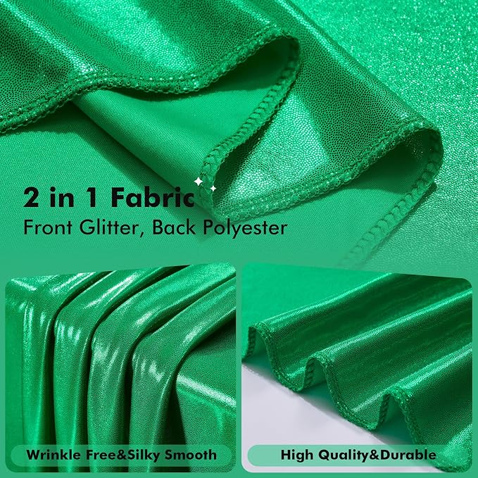 10ftx10ft Green Sequin Backdrop Curtain - Image 6