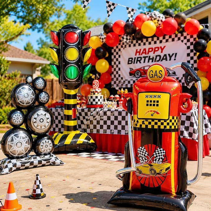 2Pcs Standing Traffic Light Balloons/Large Red Yellow Green Stoplight Balloons - Image 4
