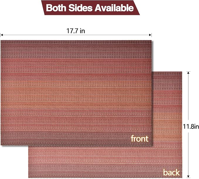 SLKQG Red Placemats Set of 6 - Image 5