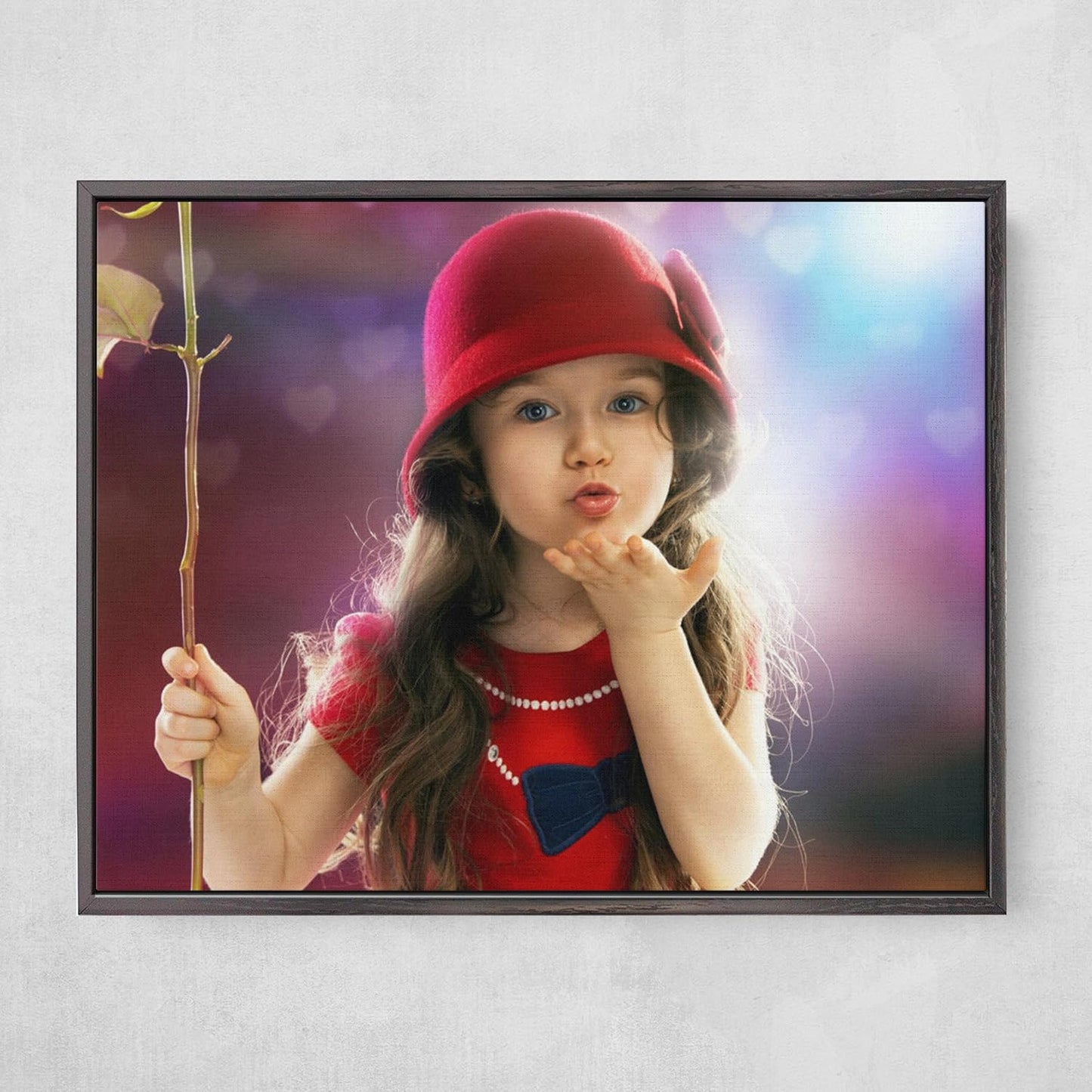 Personalized Custom Canvas Prints: Photo On Canvas (Black, 16x16) Transform Your Photos into Stunning Framed Wall Art Digitally Printed Photo To Canvas Ideal for Home Decor, Gifts Keepsakes.