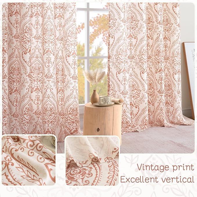 Linen Curtains 84 Inches for Living Room, Grommet Light Filtering Country - Image 5