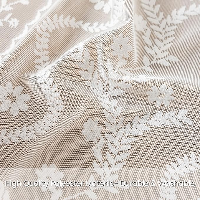WAZZIO White Boho Lace Curtains 96 Inch -Cute Vintage Victorian Sheer Panel - Image 3