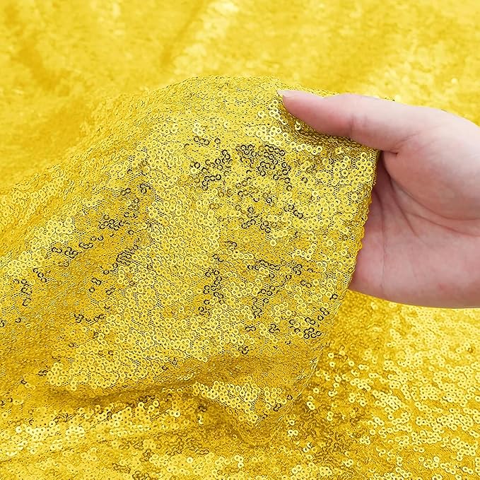 Sugargirl Golden Yellow Sequin Backdrop Curtain 6 Panels 2FTx8FT Glitter Golden - Image 5
