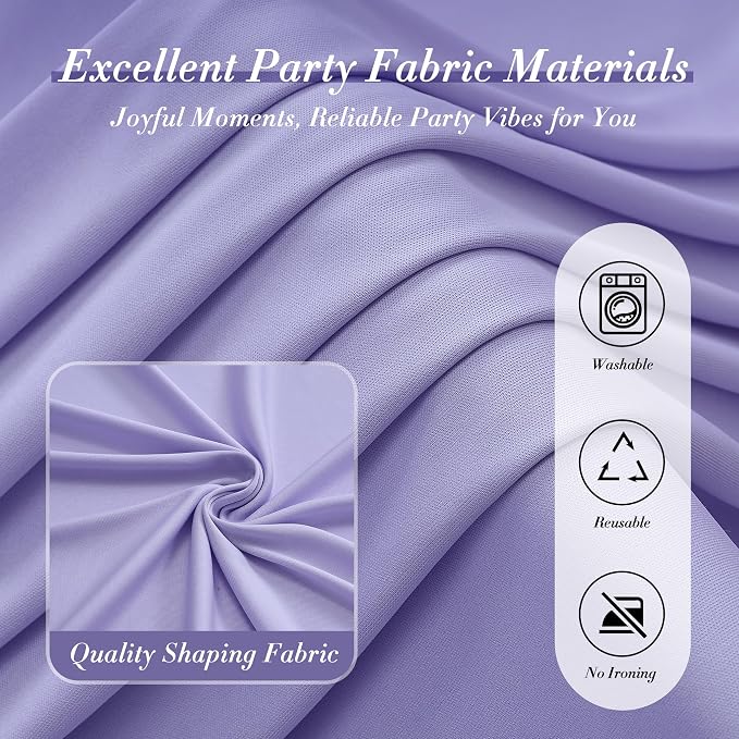 40 ft x 10 ft Wrinkle Free Lavender Backdrop Curtain - Image 6