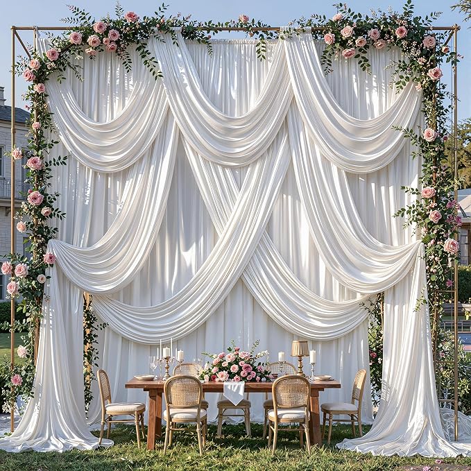 40x10ft White Glitter Backdrop Curtain - Image 5