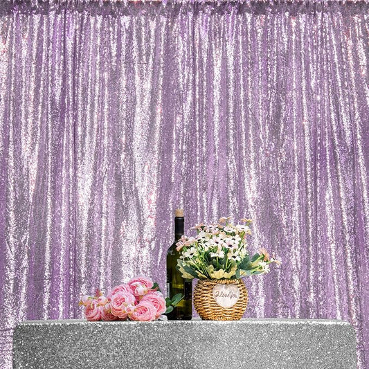 JYFLZQ Lavender Sequin Backdrop Curtains 10ft x 10ft 1 Panel Glitter Photo by JYFLZQ