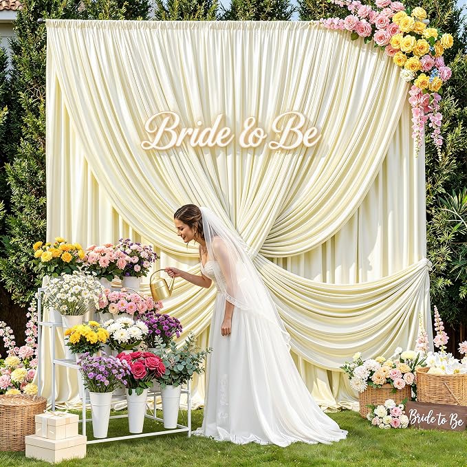 20x10ft Champagne Glitter Backdrop Curtain - Image 6