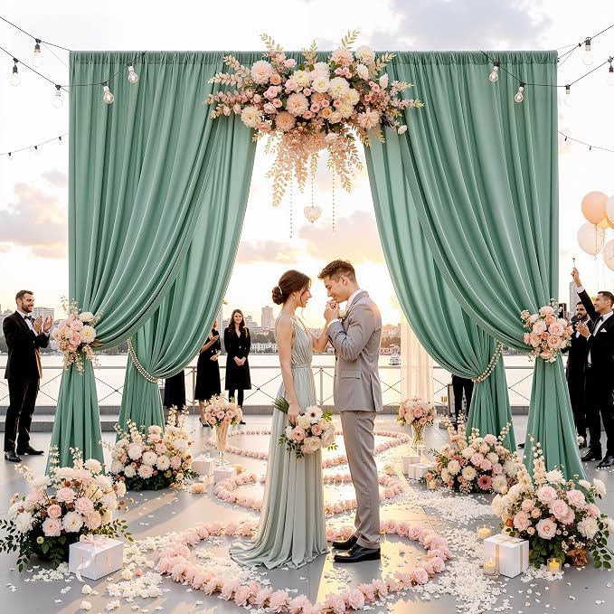 10ft x 15ft Grayish Green Backdrop Curtains - Image 8