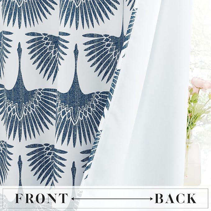 KGORGE Blackout Curtains Geometric Bird Pattern Farmhouse L 84" - Image 4