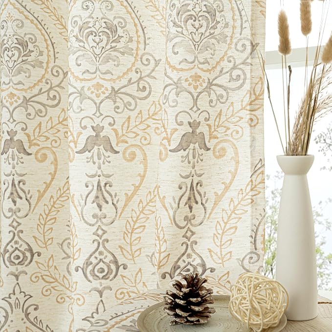 French Country Yellow Linen Curtains - Image 2