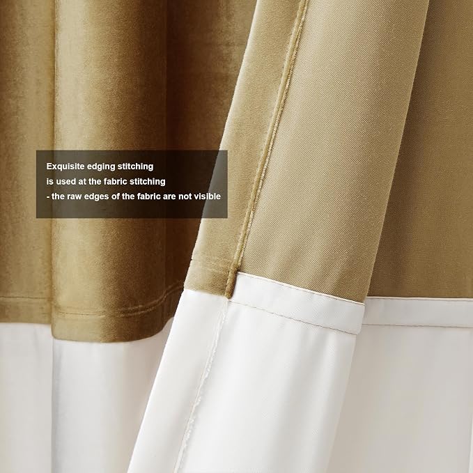 BULBUL Luxury Ivory Gold Curtains 90 inches - Image 3