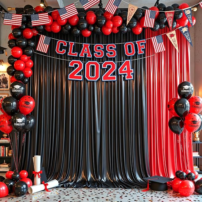 40x10ft Red Glitter Backdrop Curtain - Image 5