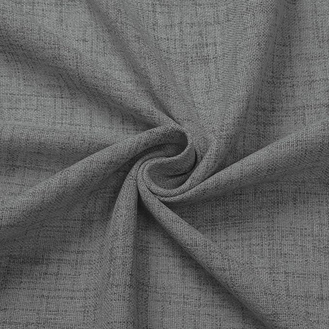 Tollpiz Linen Curtain Living Room Rod Pocket Semi Sheer Curtains Burlap Light - Image 9