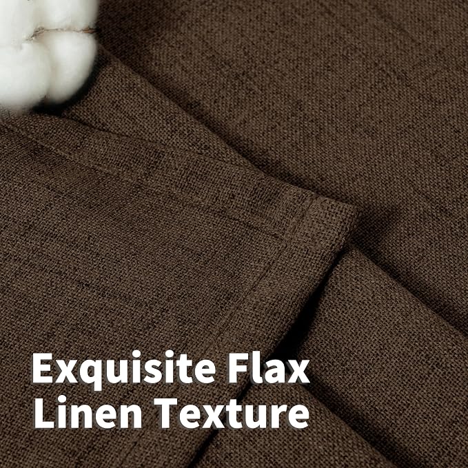YoungsTex Brown Linen Curtains 72 Inch Length - Image 5
