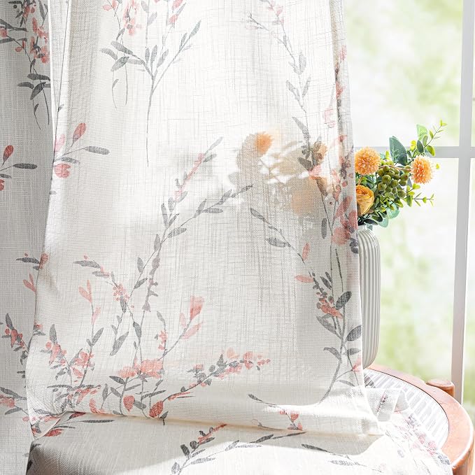 MYSKY HOME Sheer Linen Curtains 45 inch Long - Image 6