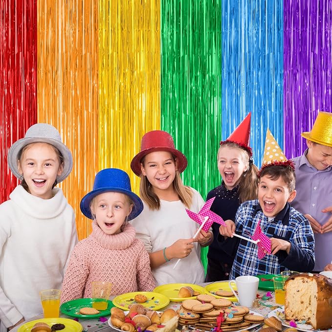 ZATAYE 8 Pack Rainbow Kindergarten Foil Curtain Streamer Decorations | Rainbow - Image 5