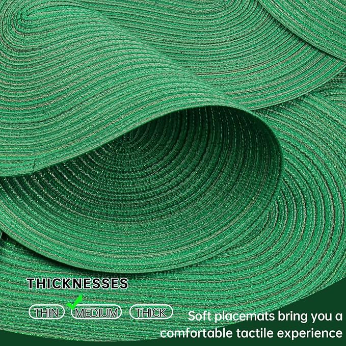 Placemats Set of 4, Woven Oval Braided Dining Table Mats | 12 x 17.5 Inch Size - Image 3