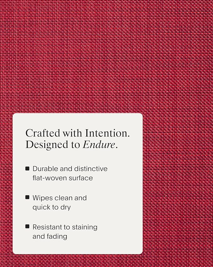 Chilewich Mini Basketweave Placemats, Woven Rectangle Placemats Set of 4 | Easy - Image 3