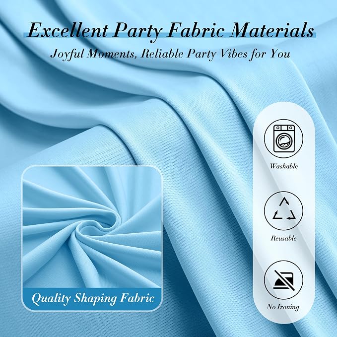 40 ft x 10 ft Wrinkle Free Baby Blue Backdrop Curtains - Image 4