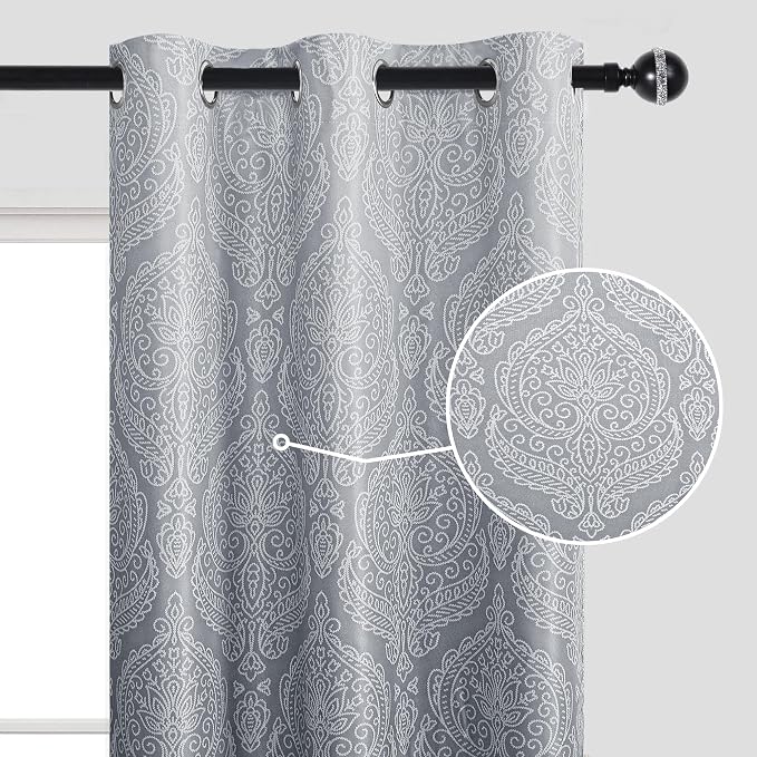 DWCN Grey Full Blackout Curtains - Image 4