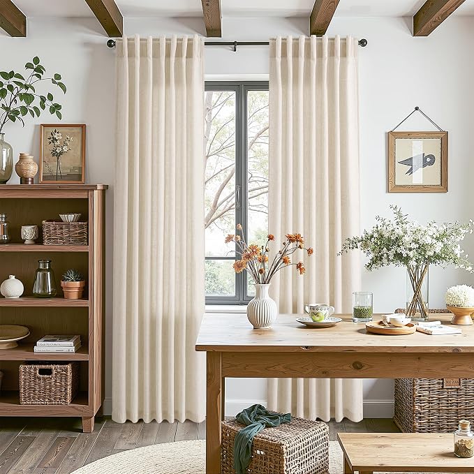 Linen Curtains 96 Inches Long for Living Room Modern Farmhouse Decor Light - Image 7