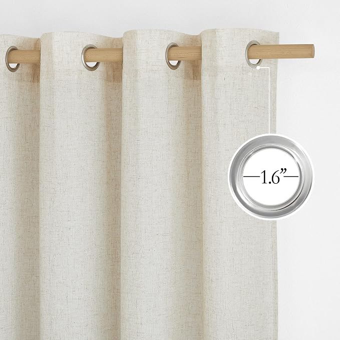 NICETOWN Extra Long Linen Curtains 132 inches Long - Image 2